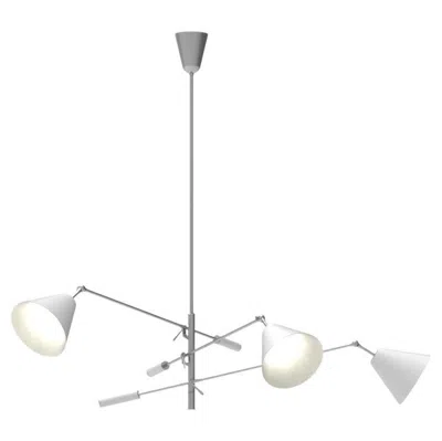 Pre-owned Angelo Lelii 21st Century Triennale Pendant Lamp, Chrome & White, , 2019, Italy In Transparent