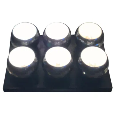 Pre-owned Angelo Lelii Arredoluce  Ceiling Light Metal Crome 6/lights 1955/italy In Black