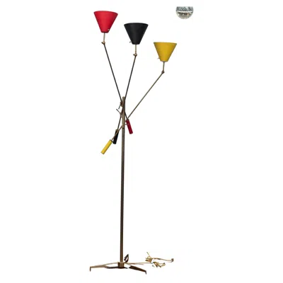 Pre-owned Angelo Lelii Arredoluce Triennale Floor Lamp By Angelo Lelli, Italy In Sand