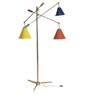 Pre-owned Angelo Lelii Arredoluce 'triennale' Floor Lamp, Designed By , Circa 1950 In Brown