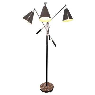 Pre-owned Angelo Lelii Arredoluce Triennale Floor Lamp With Black Marble Base