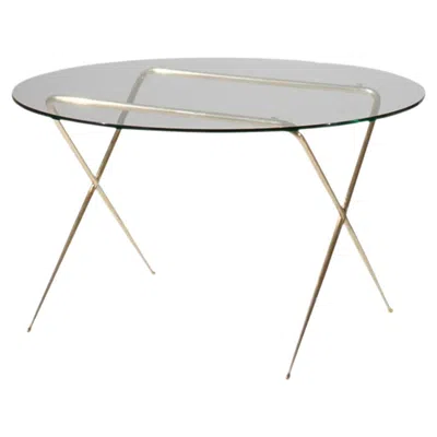 Pre-owned Angelo Lelii Brass And Glass Low Table By  In Gray
