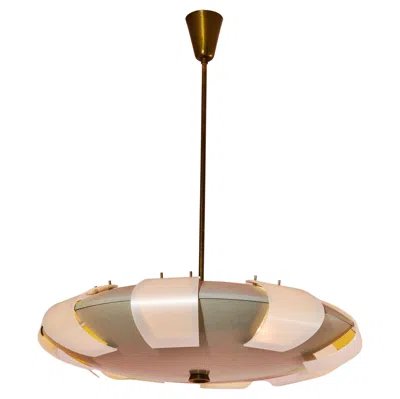 Pre-owned Angelo Lelii Chandelier Mod. 12596, Design  For Arredoluce, Italy In Sand