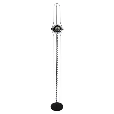 Pre-owned Angelo Lelii Floor Lamp Chromed In The Style Of Angelo Lelli In Black