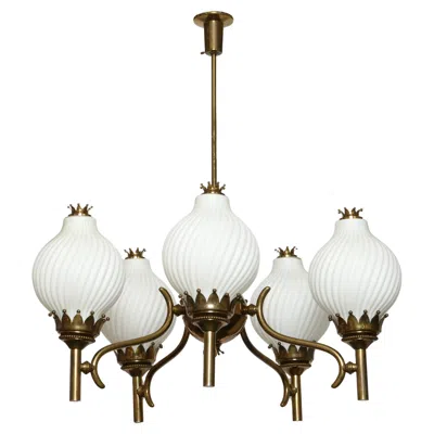 Pre-owned Angelo Lelii For Arredoluce Chandelier, Large Italy Circa 1960s In Transparent