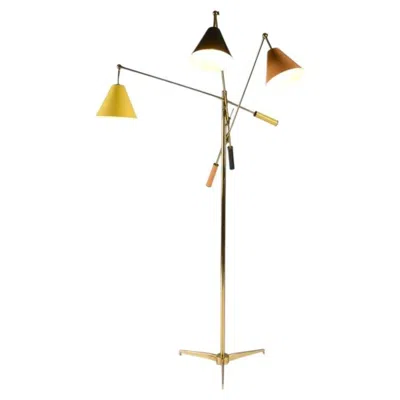 Pre-owned Angelo Lelii For Arredoulce, Triennale, Mid-century Italian Floor Lamp In Sand