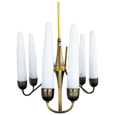 Pre-owned Angelo Lelii Italian Chandelier Attributed To  For Arredoluce In Transparent