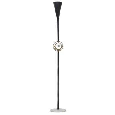Pre-owned Angelo Lelii Italian Floor Lamp By Angelo Lelli In Black