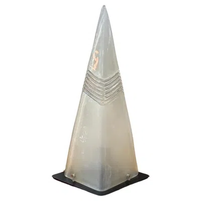 Pre-owned Angelo Lelii Italian Modern Murano Glass Table Lamp In Transparent