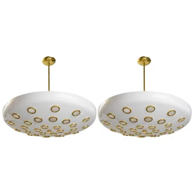Pre-owned Angelo Lelii Large Dome Chandelier In The Manner Of Angelo Lelli In Transparent