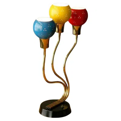 Pre-owned Angelo Lelii Laurel Lamp Mid Century Modern Abstract 3-color Angelo Lelli Italian Design 50s In Sand