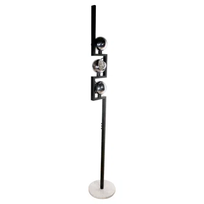 Pre-owned Angelo Lelii Mid Century Floor Lamp By Angelo Lelli For Arredoluce Made In Italy Circa 1950's In Black