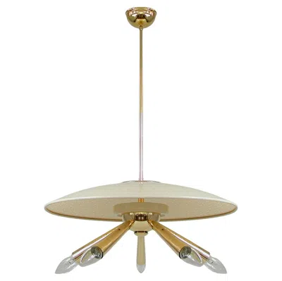Pre-owned Angelo Lelii Midcentury Brass Dome 5 Light Pendant, Italy Early 1950s In Sand