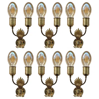 Pre-owned Angelo Lelii One Of... Italian Vintage Sculptural Brass Sconce Wall Light, 1950s In Brown