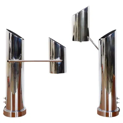Pre-owned Angelo Lelii Pair Of Desk Lamps By Angelo Lelli For Lightolier In Transparent