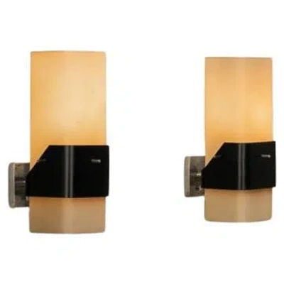 Pre-owned Angelo Lelii Pair Of Model "12670" Wall Lamps By  For Arredoluce, Italy 1950s In Beige