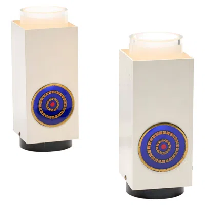 Pre-owned Angelo Lelii Pair Of Model 13090 Table Lamps With Murines For Arredoluce, 1968 In Black