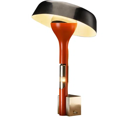 Pre-owned Angelo Lelii Rare  For Arredoluce Table Lamp With Dual Light Spots In Brown