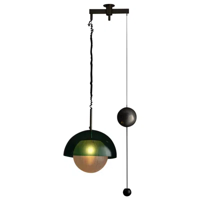 Pre-owned Angelo Lelii Rare Mod. 12963 Ceiling Light By  For Arredoluce Monza In Black