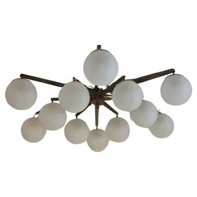 Pre-owned Angelo Lelii Stella A 12 Ceiling Lamp In The Style Of  For Arredoluce In Transparent
