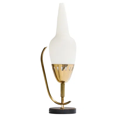 Pre-owned Angelo Lelii , Table Lamp, Brass, Metal, Glass, Italy, 1950s In Sand