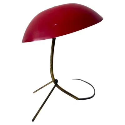 Pre-owned Angelo Lelii Unusual Italian Table Lamp Ca' 1950's In Red