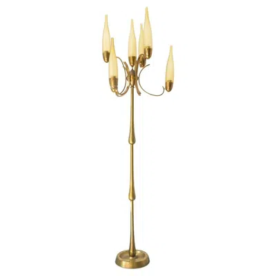Pre-owned Angelo Lelii Vintage Italian Floor Lamp By  For Arredoluce, 1950s In Sand