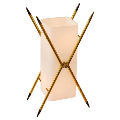Pre-owned Angelo Lelii X-shaped Table Lamp, Design  For Arredoluce, Italy In Orange