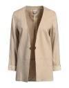 Angelo Marani Woman Blazer Beige Size 4 Linen, Viscose, Elastane In Beige