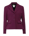 Angelo Marani Woman Blazer Plum Size 4 Acetate, Elastane In Purple
