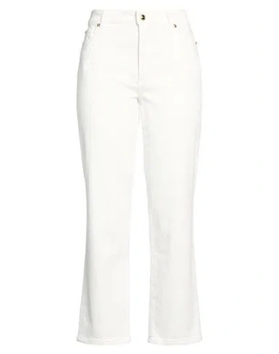 Angelo Marani Woman Jeans White Size 12 Cotton, Lyocell, Elastane