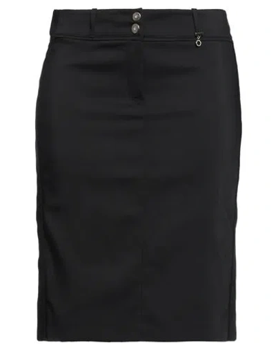 Angelo Marani Woman Midi Skirt Black Size 12 Cotton, Polyamide, Elastane