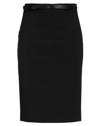 Angelo Marani Woman Midi Skirt Black Size 8 Viscose, Polyamide, Elastane