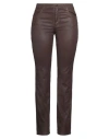 Angelo Marani Woman Pants Dark Brown Size 10 Cotton, Elastane