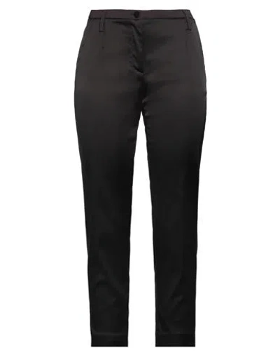 Angelo Marani Woman Pants Dark Brown Size 12 Acetate, Polyamide, Elastane