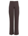 Angelo Marani Woman Pants Dark Brown Size 4 Polyester, Elastane In Brown