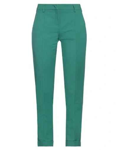 Angelo Marani Woman Pants Green Size 10 Cotton, Polyamide, Elastane