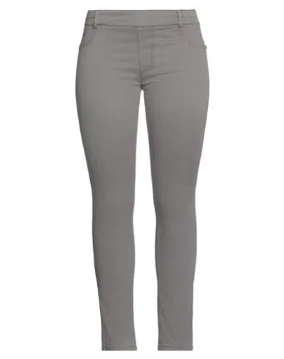 Angelo Marani Woman Pants Grey Size 12 Cotton, Elastane