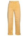 Angelo Marani Woman Pants Marigold Size 8 Cotton, Elastane In Yellow