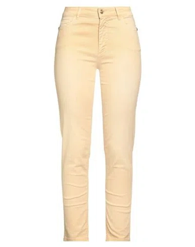 Angelo Marani Woman Pants Pastel Yellow Size 12 Cotton, Elastane