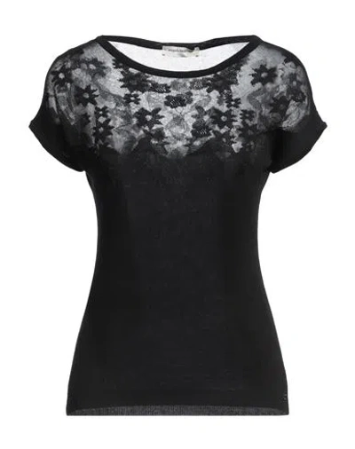 Shop Angelo Marani Woman Sweater Black Size 4 Cotton, Viscose, Polyester