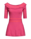 Angelo Marani Woman Sweater Fuchsia Size 4 Viscose, Polyamide In Pink