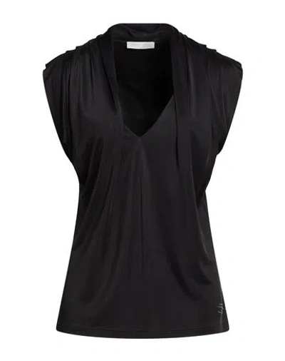 Angelo Marani Woman T-shirt Black Size 4 Viscose