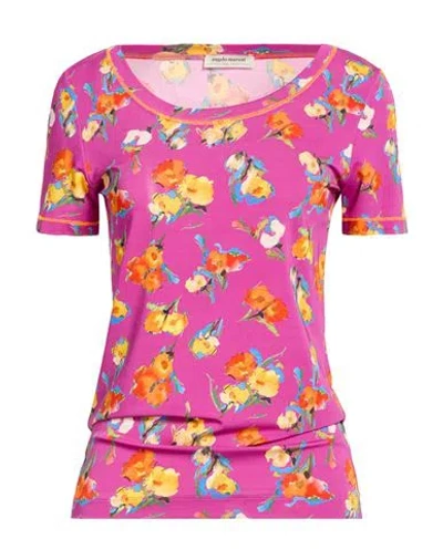Angelo Marani Woman T-shirt Mauve Size 4 Viscose, Elastane In Pink