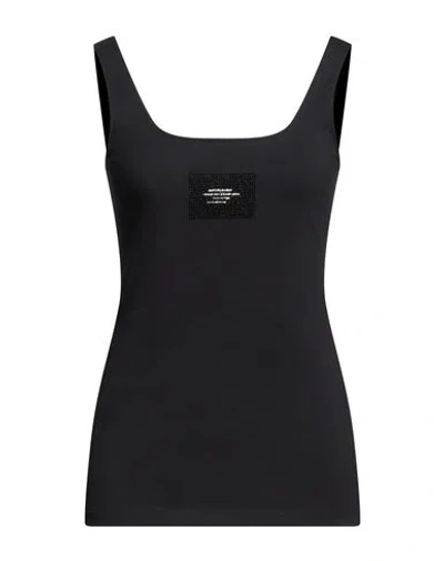 Angelo Marani Woman Top Black Size 4 Cotton, Elastane