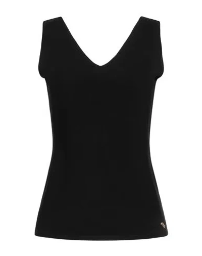 Angelo Marani Woman Top Black Size 4 Viscose, Elastane