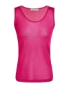 Angelo Marani Woman Top Magenta Size 14 Viscose, Polyester In Magenta