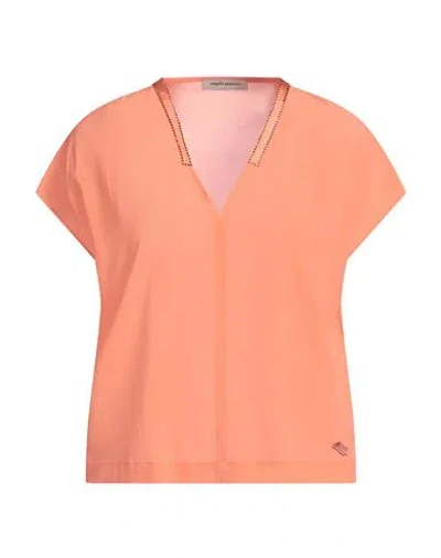 Angelo Marani Woman Top Orange Size M Silk, Polyamide
