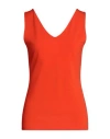 Angelo Marani Woman Top Tomato Red Size 8 Viscose, Elastane