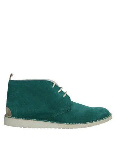 Angelo Nardelli Man Ankle Boots Light Green Size 10 Soft Leather
